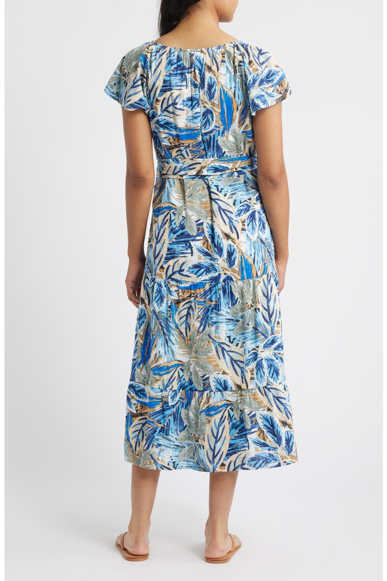 Frond Grove Print Dress, Alternate, color, CROISSANT