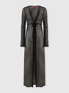 Missoni Long Cardigan In Lamé Viscose With Spiderweb Motif