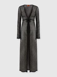Missoni Long Cardigan In Lamé Viscose With Spiderweb Motif