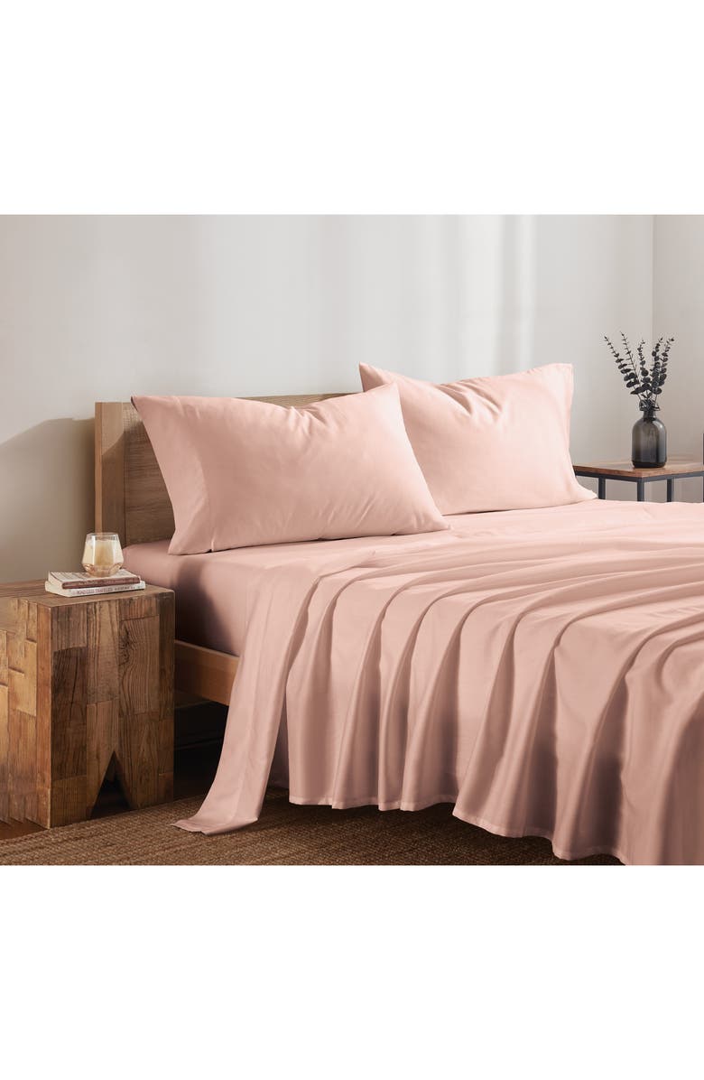 DKNY Solid 300 Thread Count Sateen Duvet Cover & Shams Set, Alternate, color, Rose Smoke