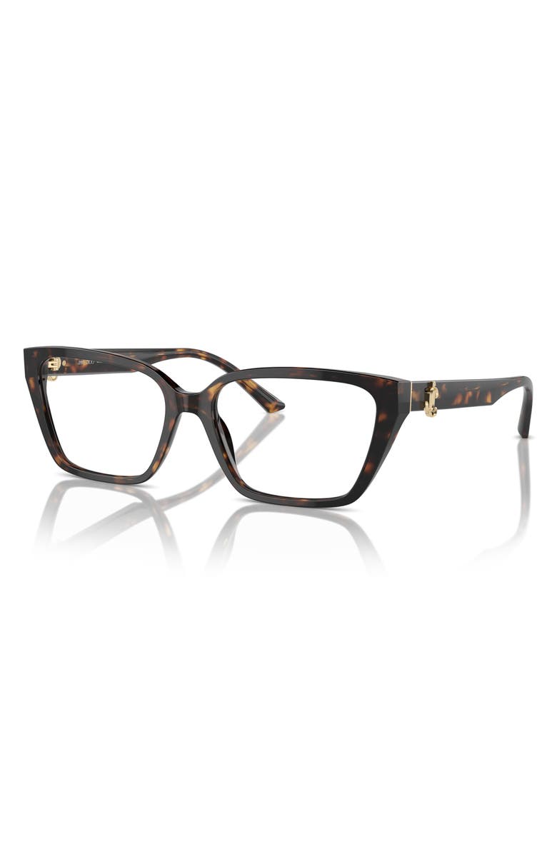 Jimmy Choo 55mm Cat Eye Optical Glasses, Alternate, color, Havana / Demo Lens