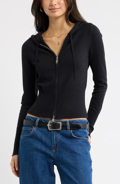 Fitted Cotton Blend Hoodie