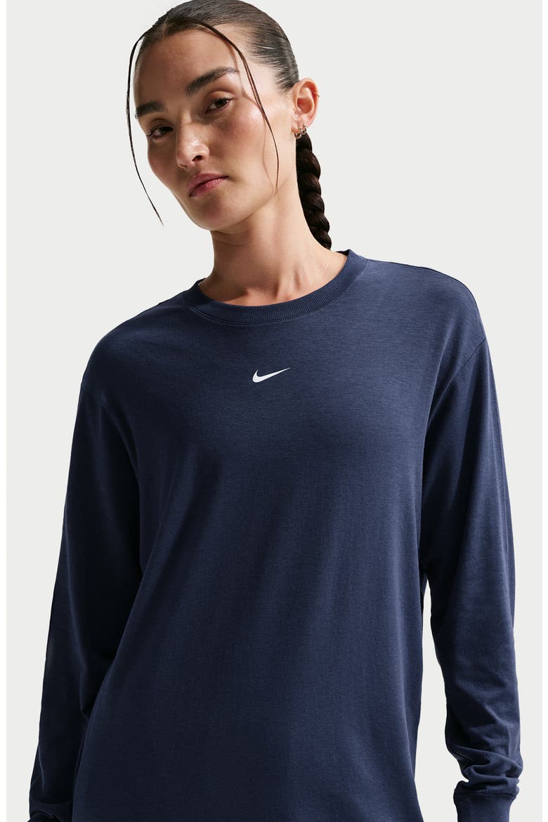 One Relaxed Dri-FIT Top, Alternate, color, 411 MIDNIGHT NAVY/WHITE