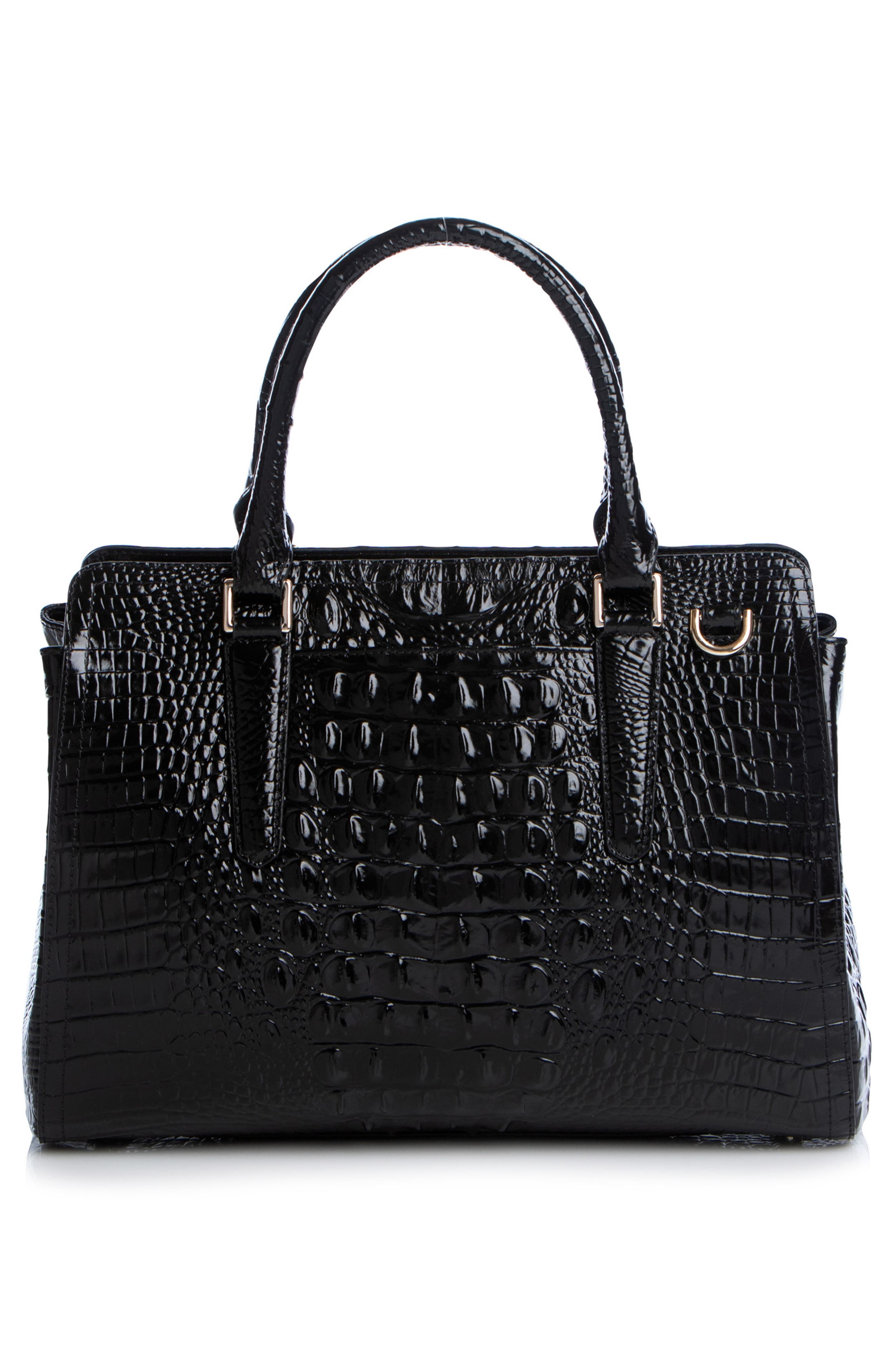 Brahmin Finley Small Croc Embossed Leather Satchel, Alternate, color, 