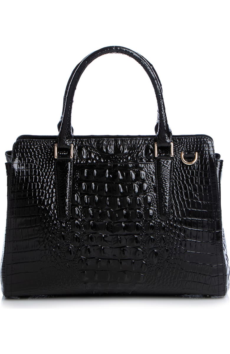 Brahmin Finley Small Croc Embossed Leather Satchel, Alternate, color,