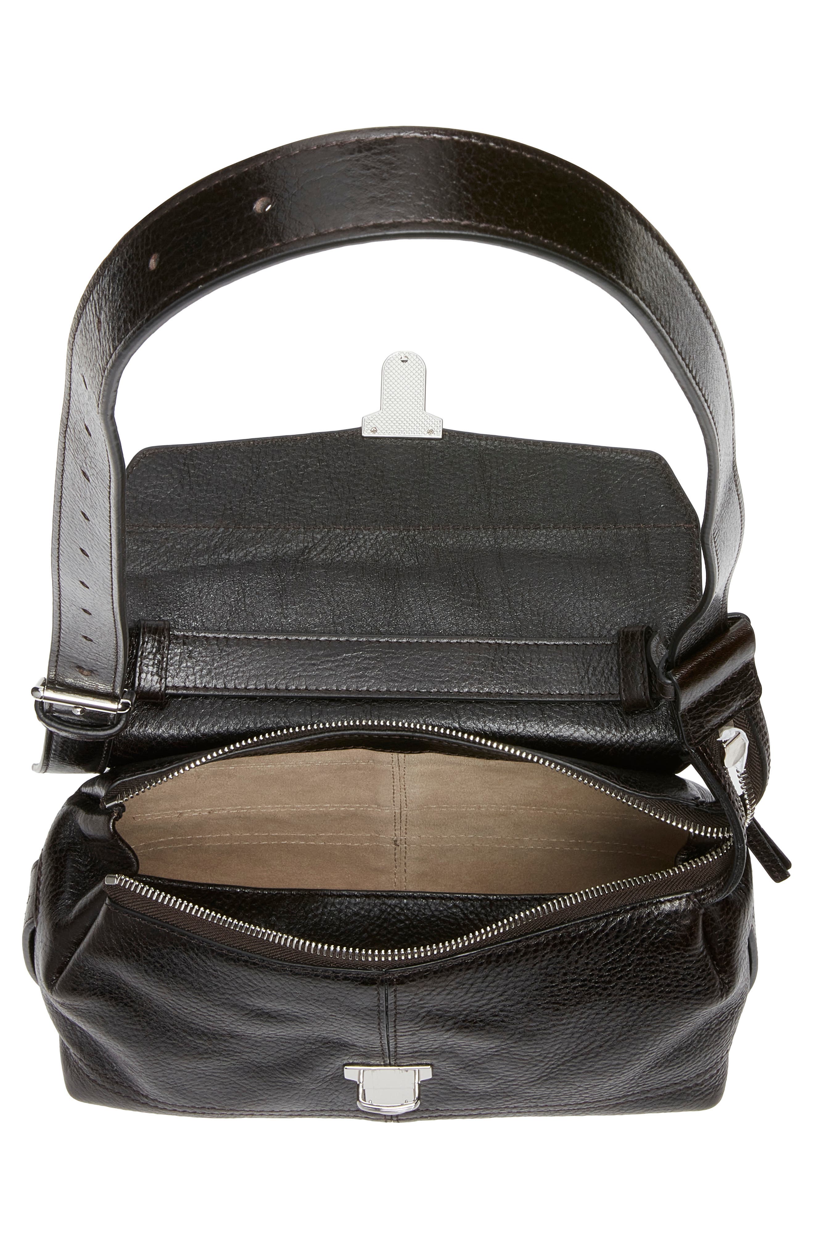 Lemaire Small Gear Croc Embrossed Leather Crossbody, Alternate, color, Espresso