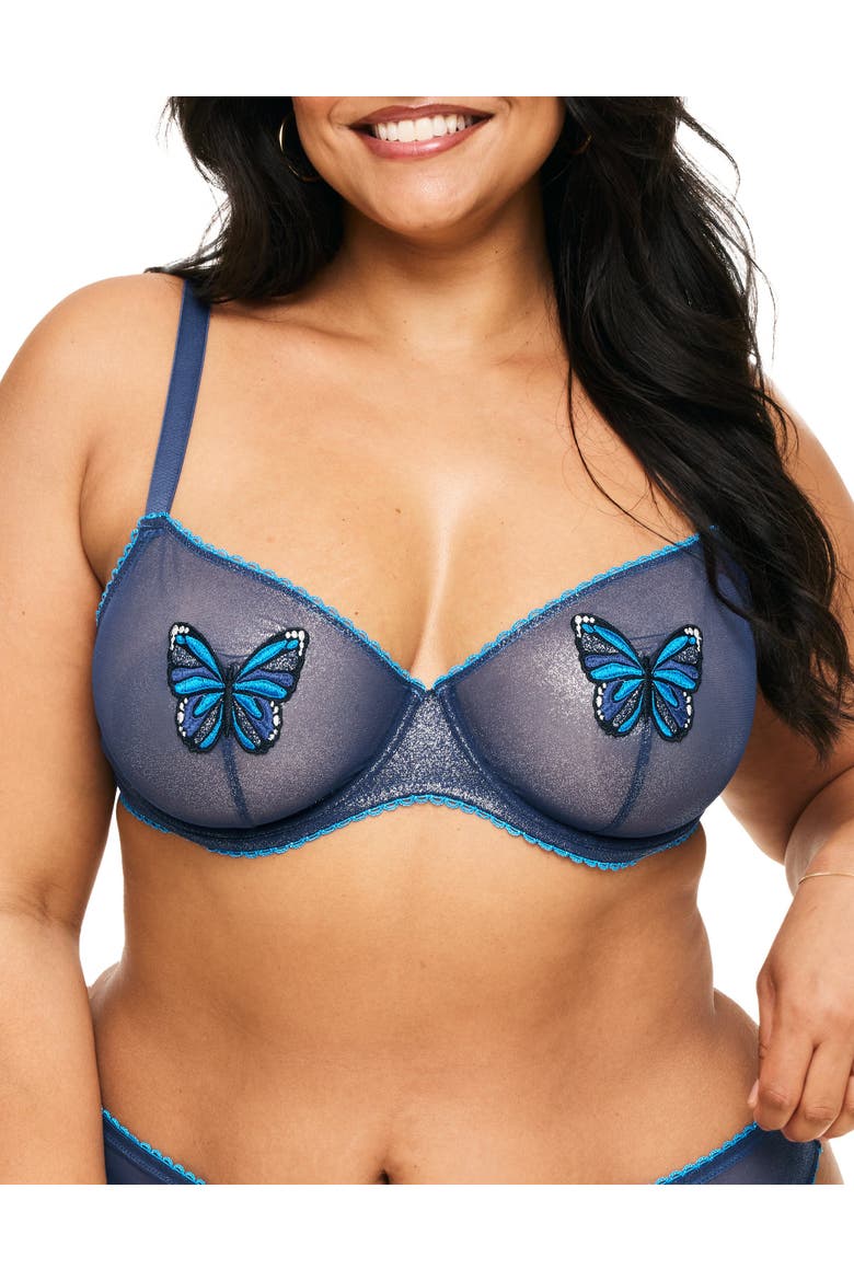 Alyshia Unlined Demi Bra, Main, color, Animal blue
