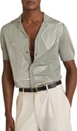 Reiss Laurent Floral Knit Camp Shirt