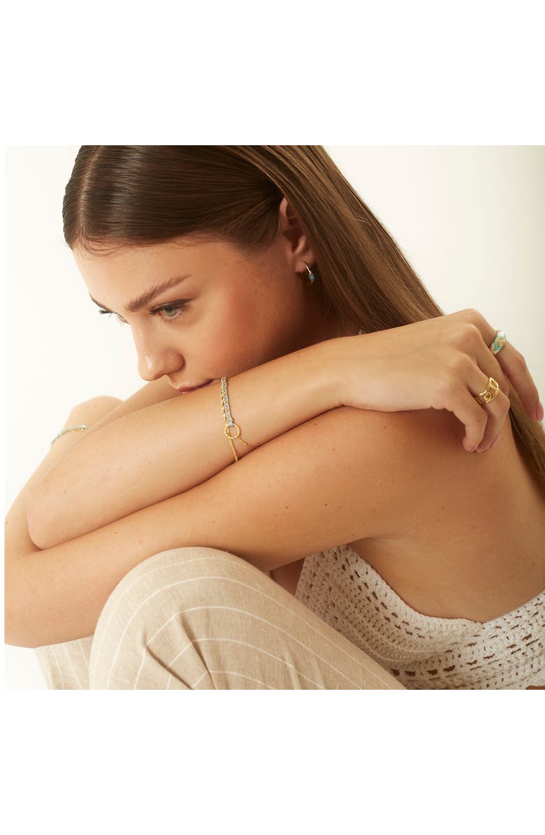 Spero London Drop Turquoise Solitaire Earrings Sterling Silver - Turquoise, Alternate, color, Silver