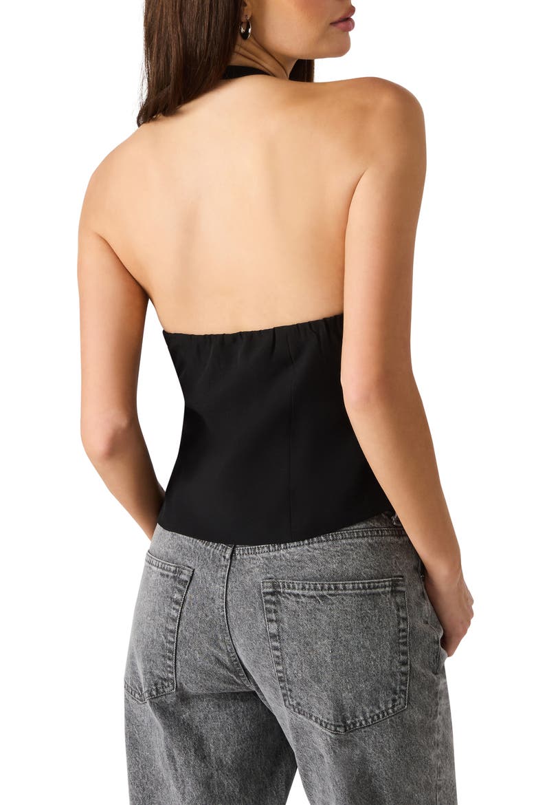 Juvia Crystal Bow Halter Top, Alternate, color, BLACK