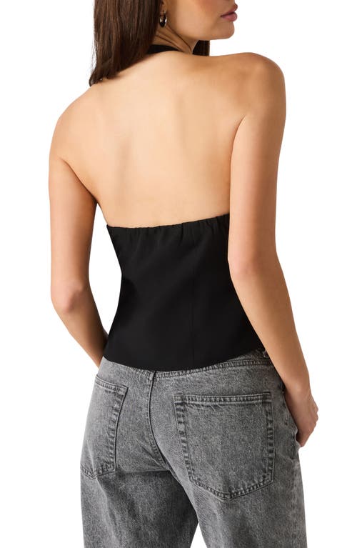 Steve Madden Juvia Crystal Bow Halter Top In Black