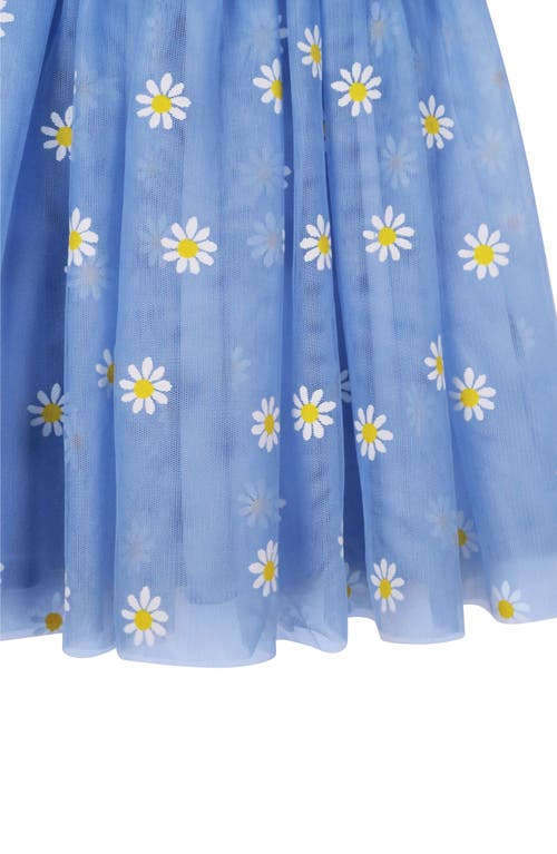 Zunie Kids' Happy Embroidered Tulle Dress In Blue