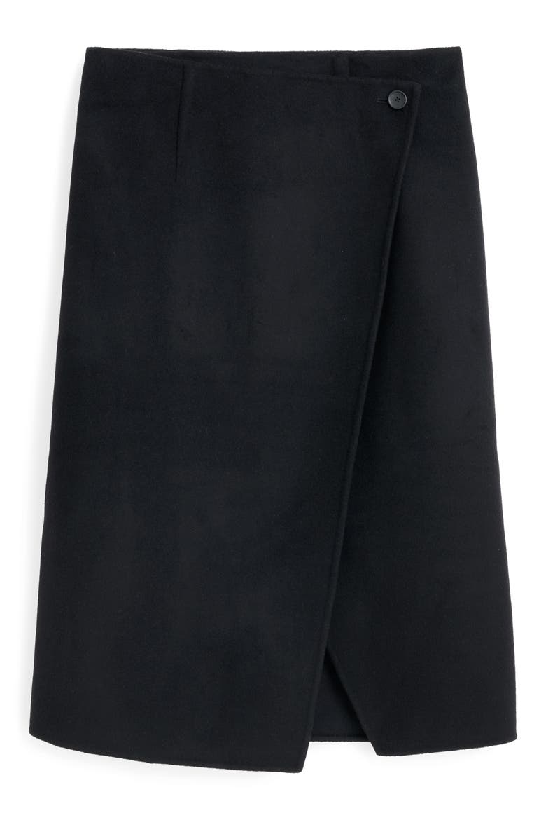 Parker Wool Blend Wrap Skirt, Main, color, RICH BLACK