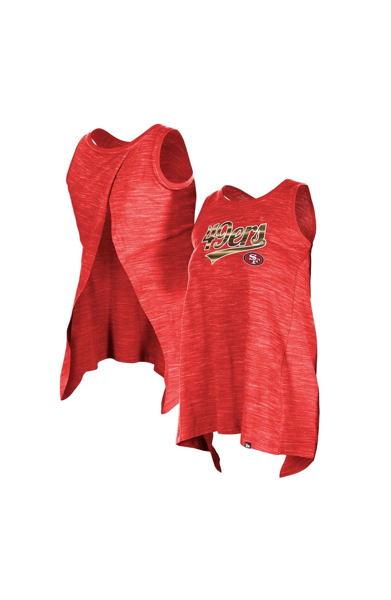 New Era Women's New Era Scarlet San Francisco 49ers Space Dye Active Tank Top, Main, color,