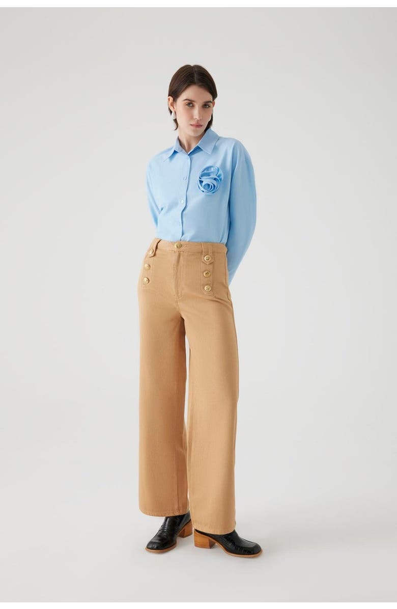 Exquise Aleron Denim Pants, Main, color, Camel