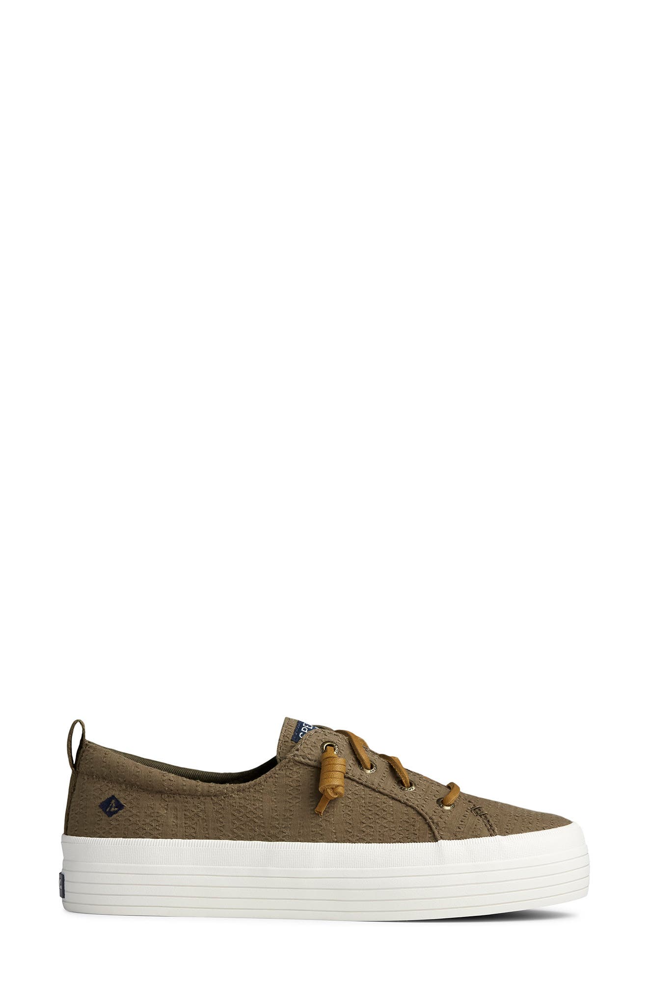 Crest Vibe Slip-On Platform Sneaker, Alternate, color, OLIVE SMOCKED FABRIC