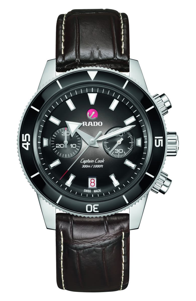 RADO Capitan Cook Automatic Chronograph Bracelet Watch, 43mm, Alternate, color, 
