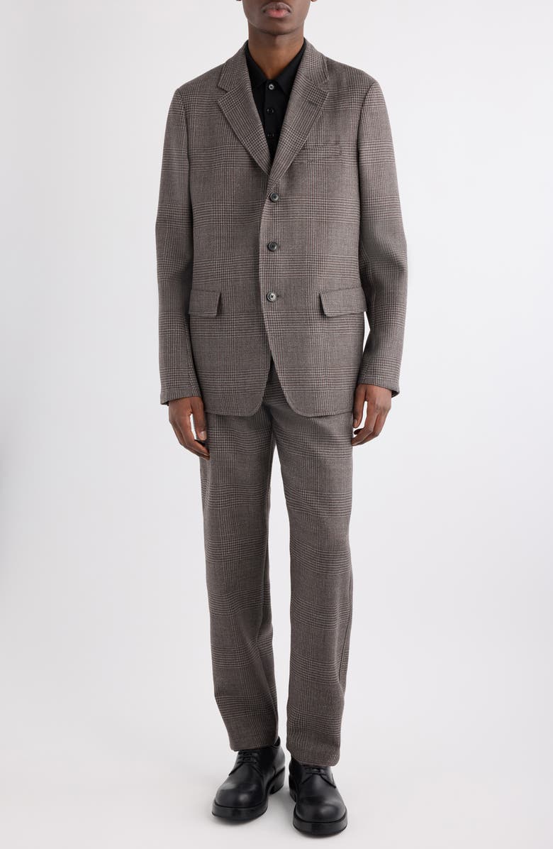 Dries Van Noten Bilbo Glen Plaid Wool Sport Coat, Alternate, color, Brown