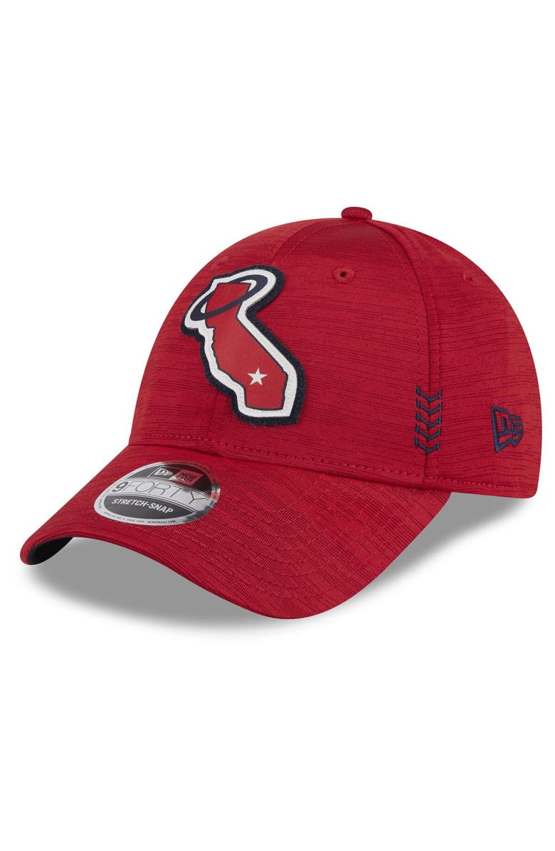 New Era Men's New Era Red Los Angeles Angels 2024 Clubhouse 9FORTY Adjustable Hat, Main, color, Red