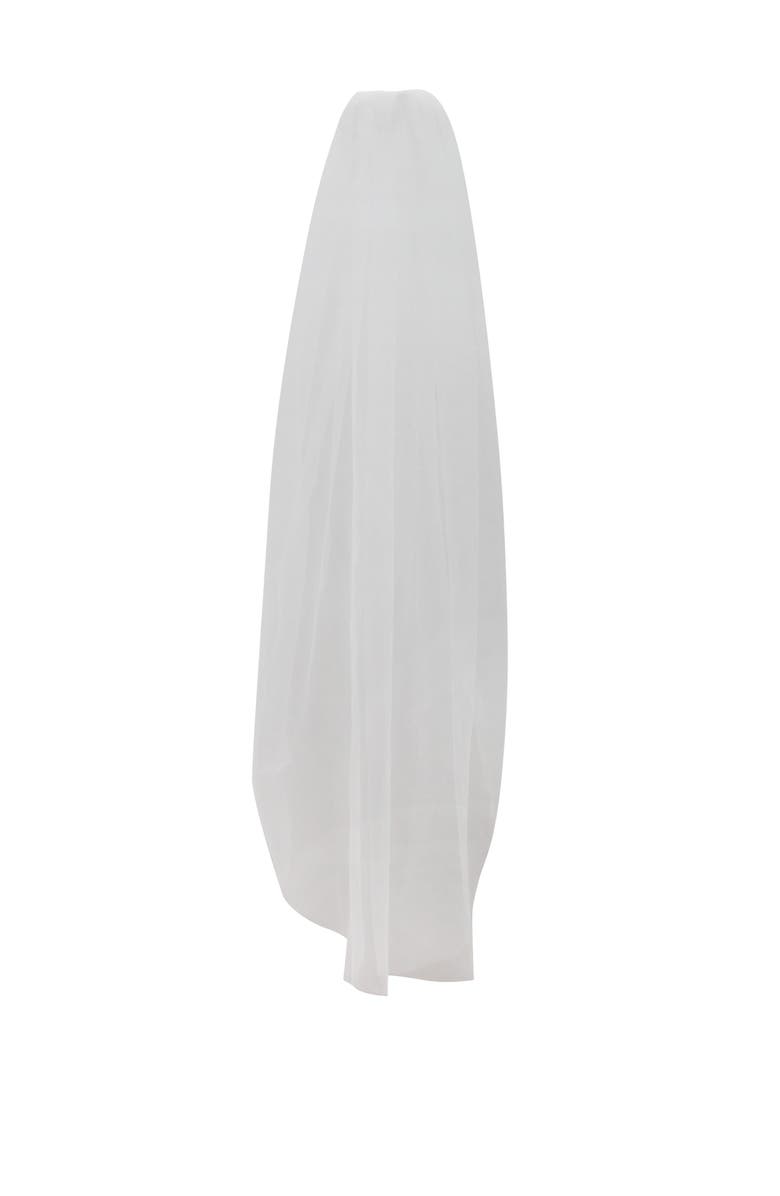 Miss Circle Fingertip Wedding Veil, Main, color, White