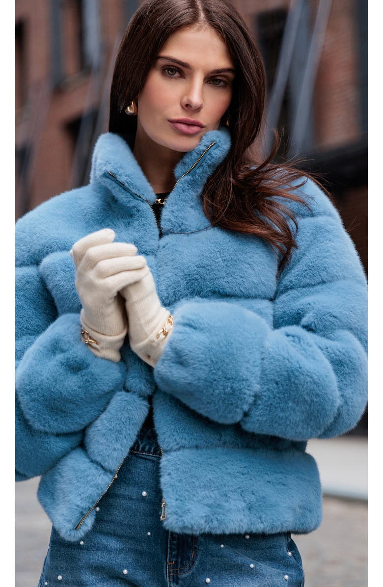 Generation Love Jodi Faux Fur Jacket, Alternate, color, Blue