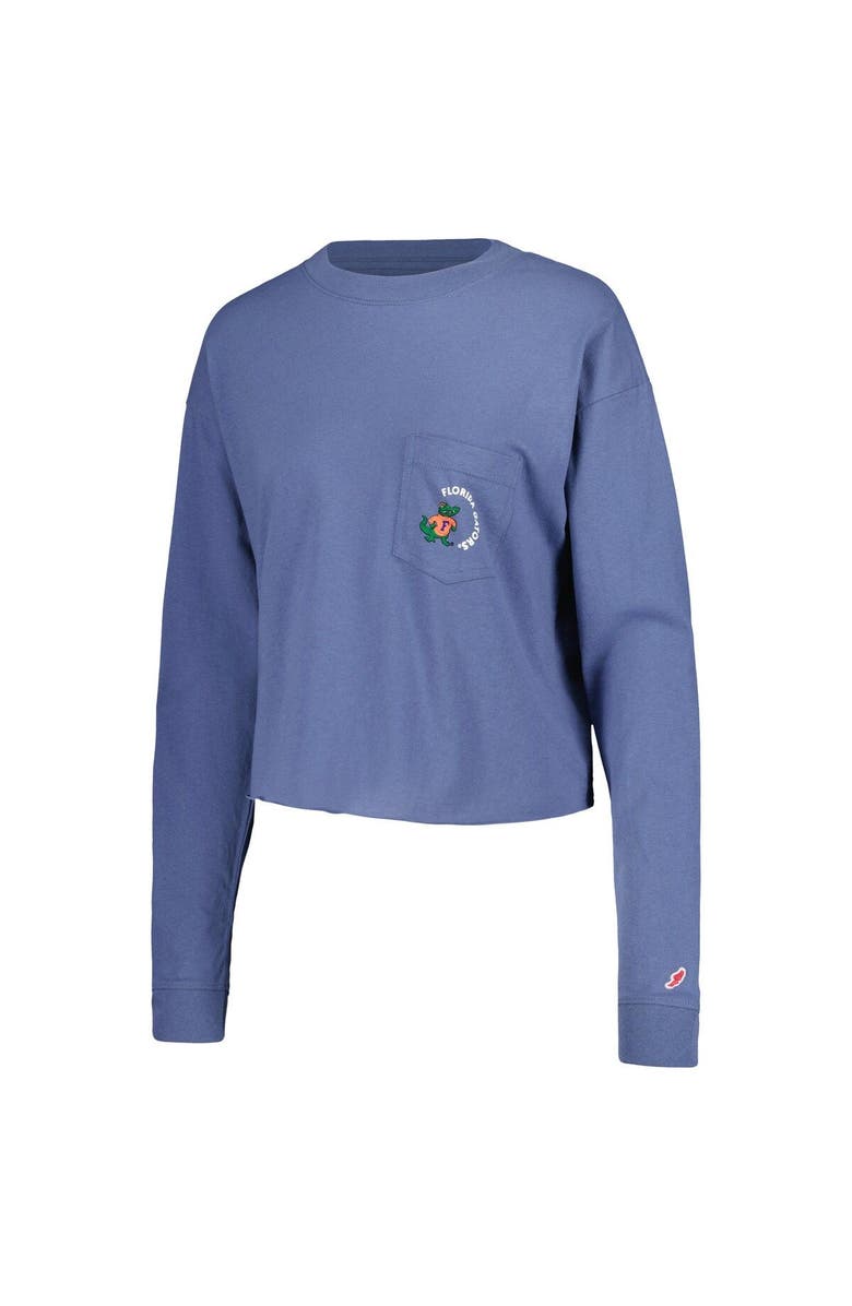 LEAGUE COLLEGIATE WEAR Women's League Collegiate Wear Royal Florida Gators Clothesline Midi Long Sleeve Cropped T-Shirt, Alternate, color,