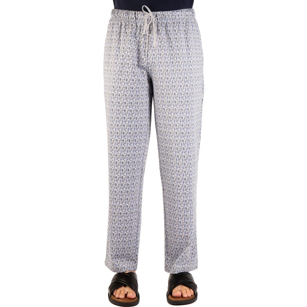 Tailorbyrd Bottoms Up Printed French Terry Lounge Pants In Grey Heather