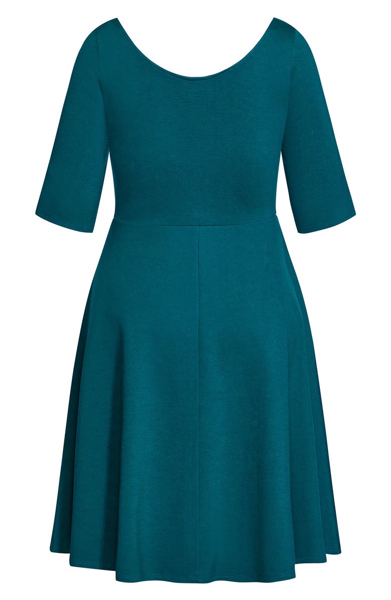 City Chic Cute Girl Sweetheart Neck Fit & Flare Dress, Alternate, color,