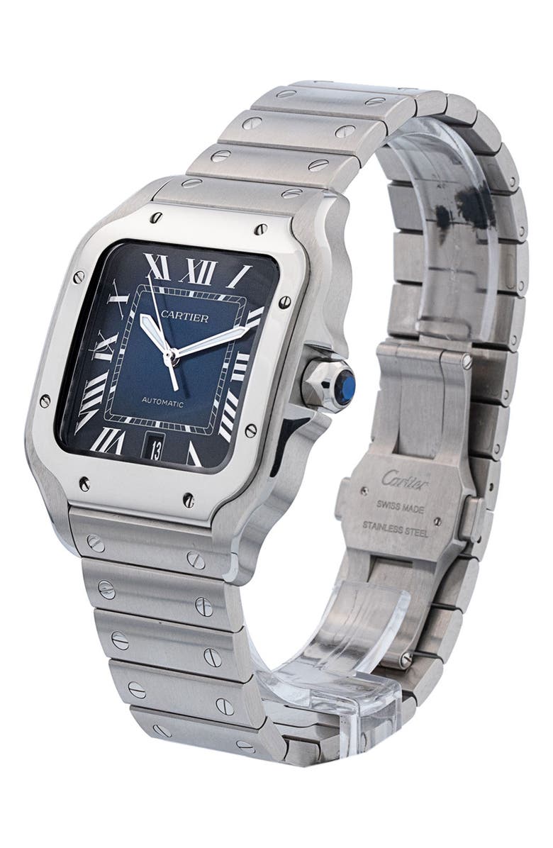 Watchfinder & Co. Cartier Preowned Santos de Cartier Automatic Bracelet Watch, 39.8mm, Alternate, color, 