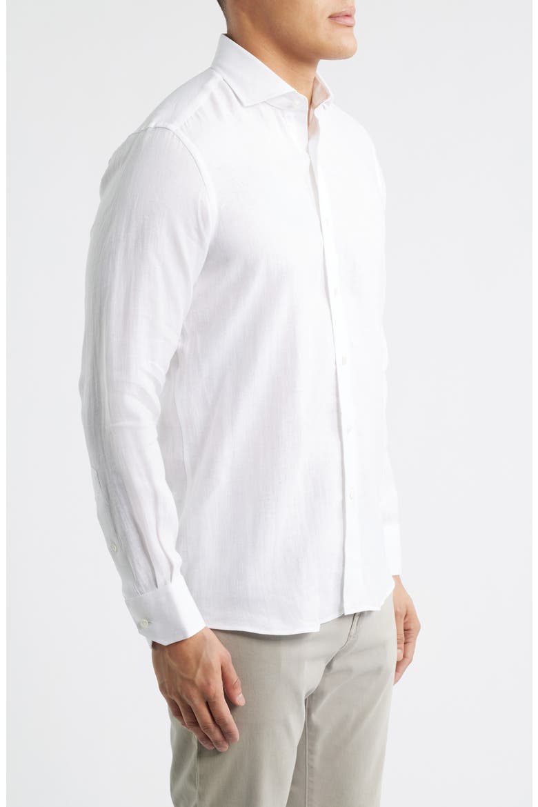 Astino Lino Tailored Fit Linen Button-Up Shirt, Alternate, color, WHITE