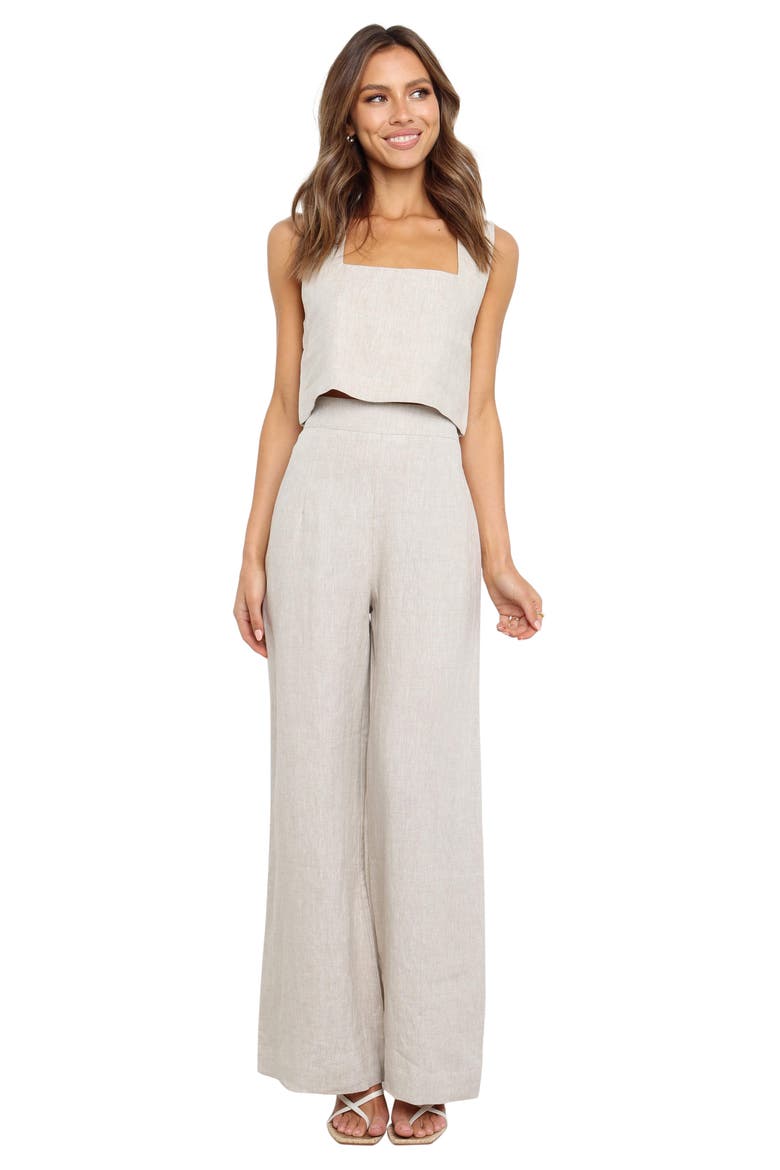 Devlin Linen Wide Leg Pants, Alternate, color, BEIGE