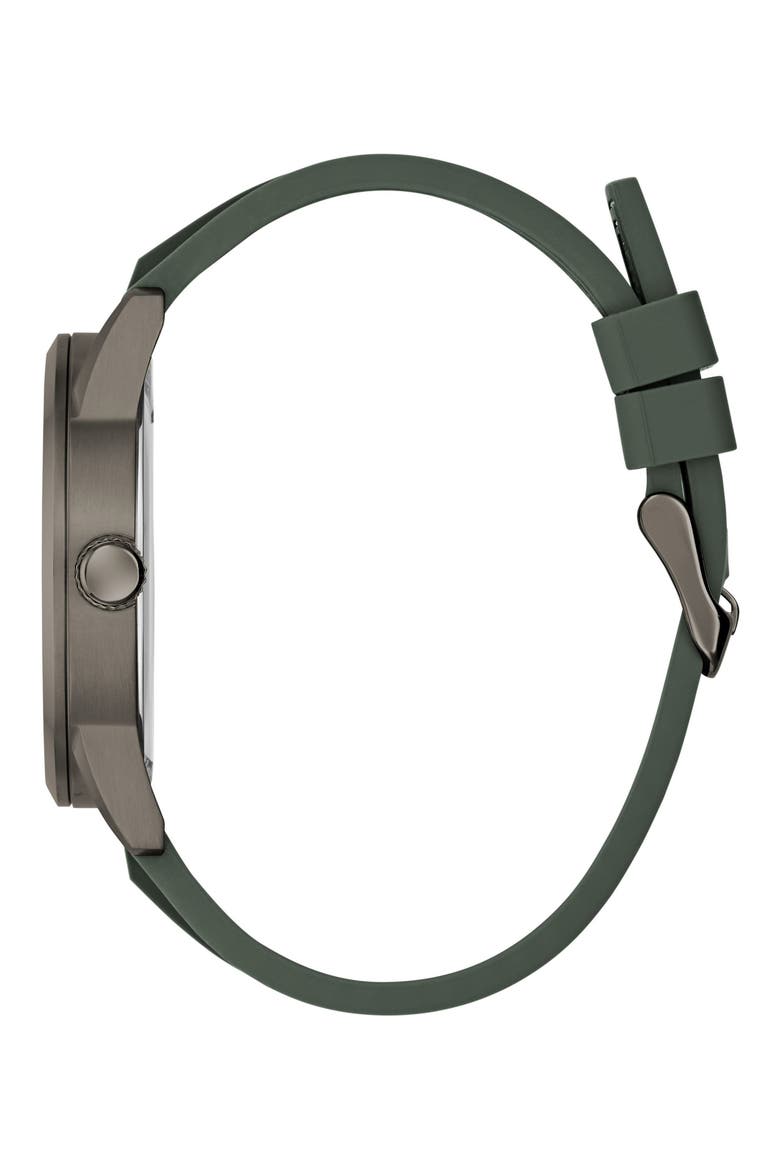 Peak Multifunction Silicone Strap Watch, 44mm, Alternate, color, GREEN