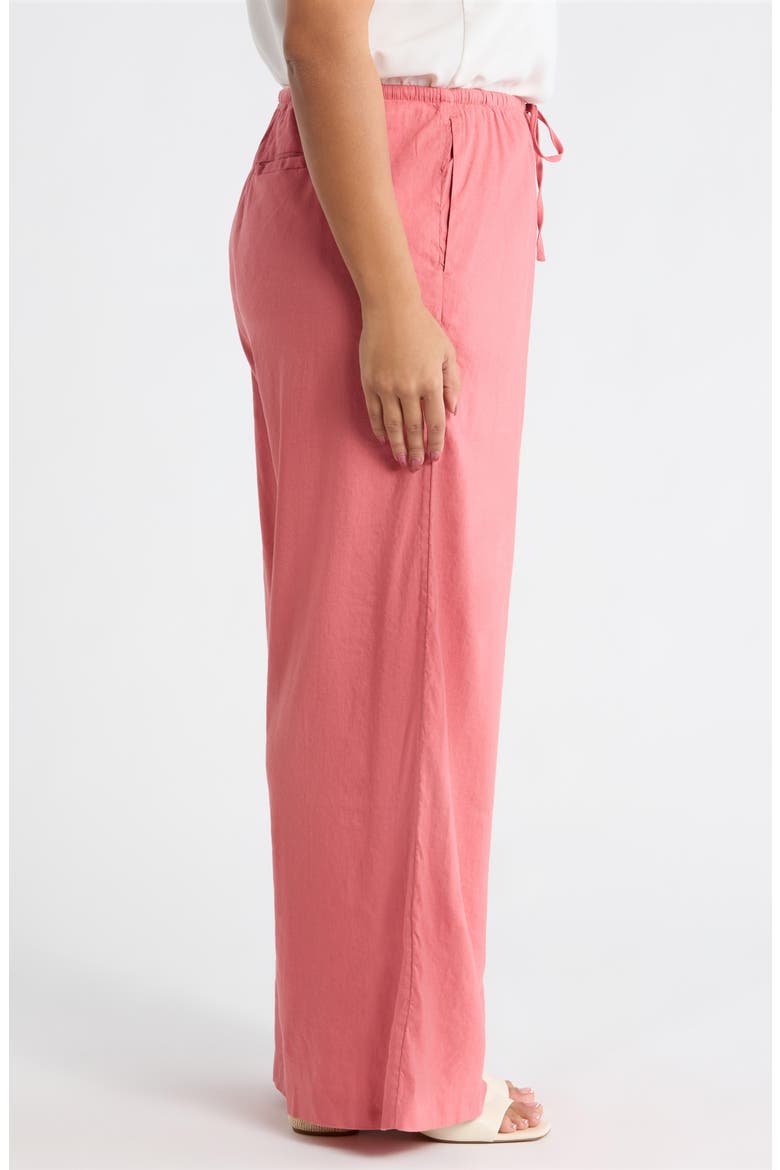 Wide Leg Linen Blend Pants, Alternate, color, PINK CLAY
