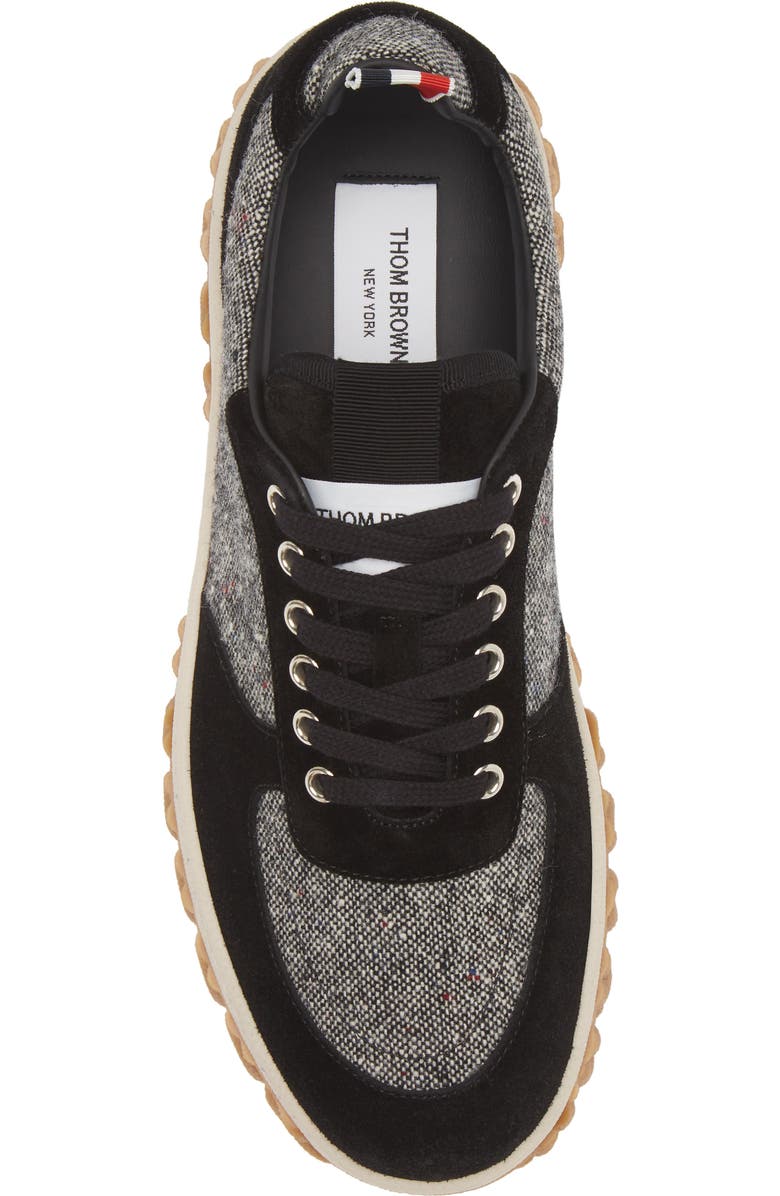 Thom Browne Letterman Sneaker, Alternate, color, Black/ White