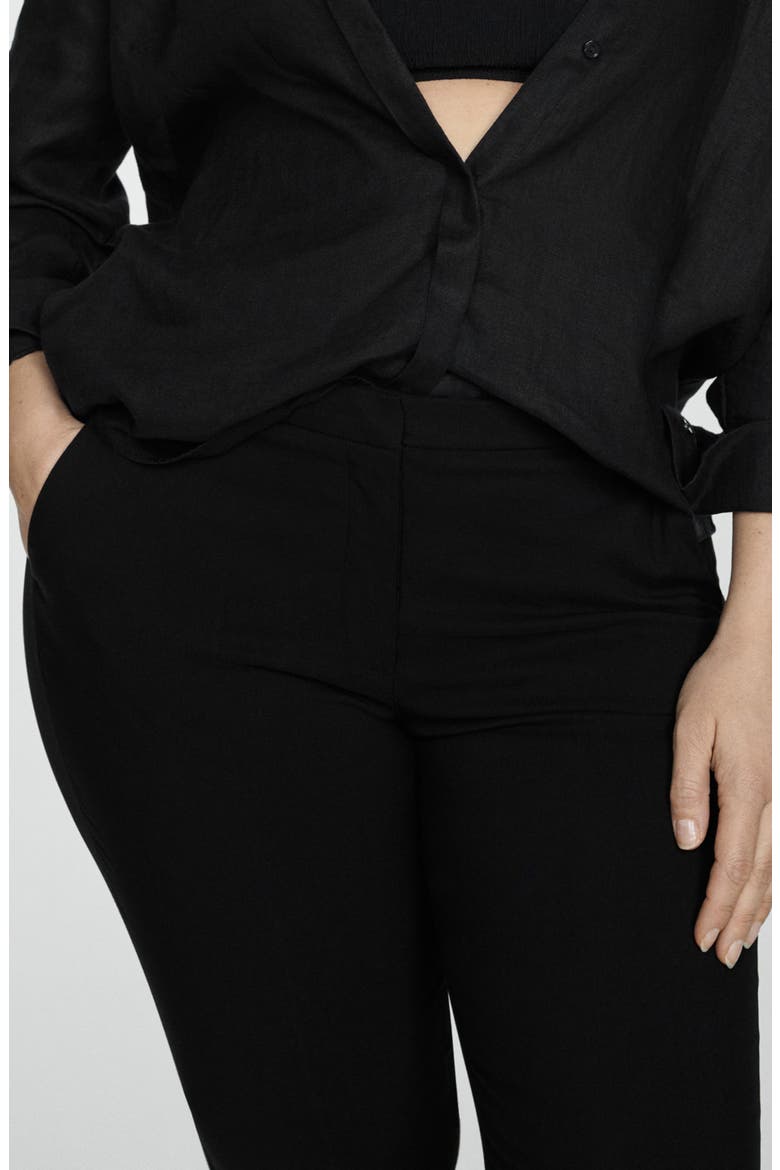 Slim Fit Crop Pants, Alternate, color, BLACK