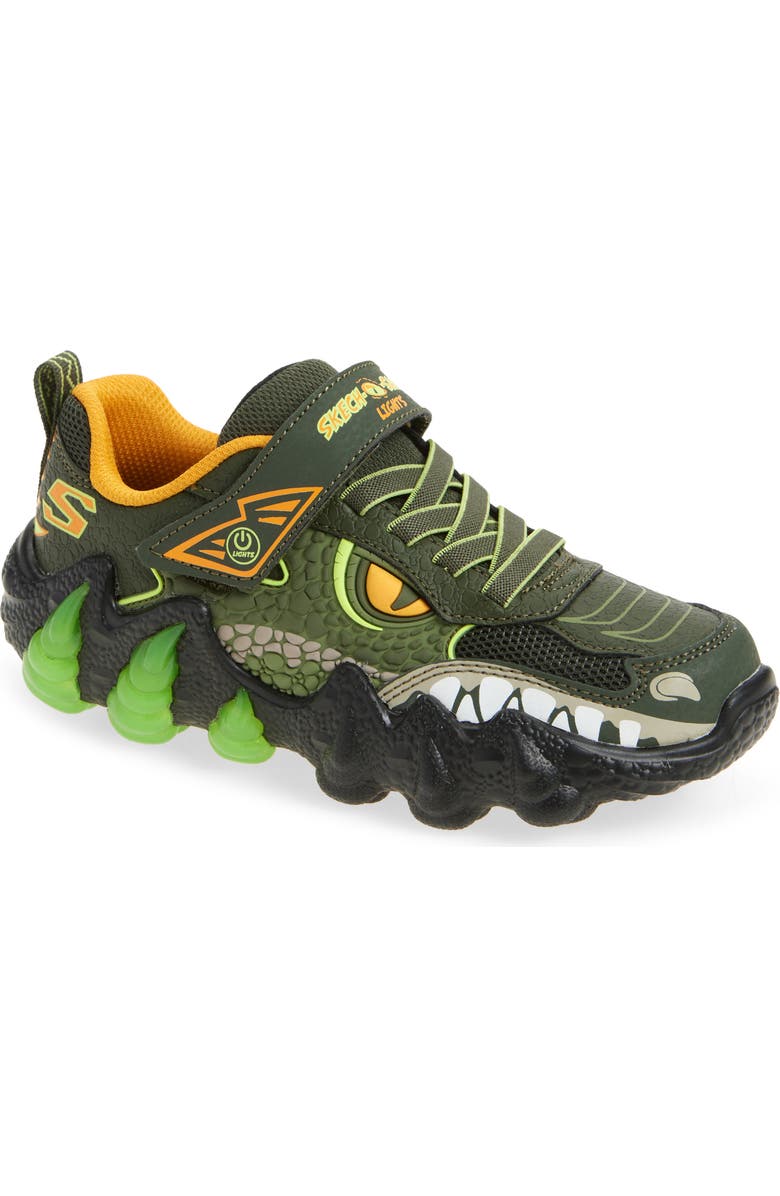 SKECHERS Skech-O-Saurus 2.0 Light-Up Sneaker, Main, color, Olive