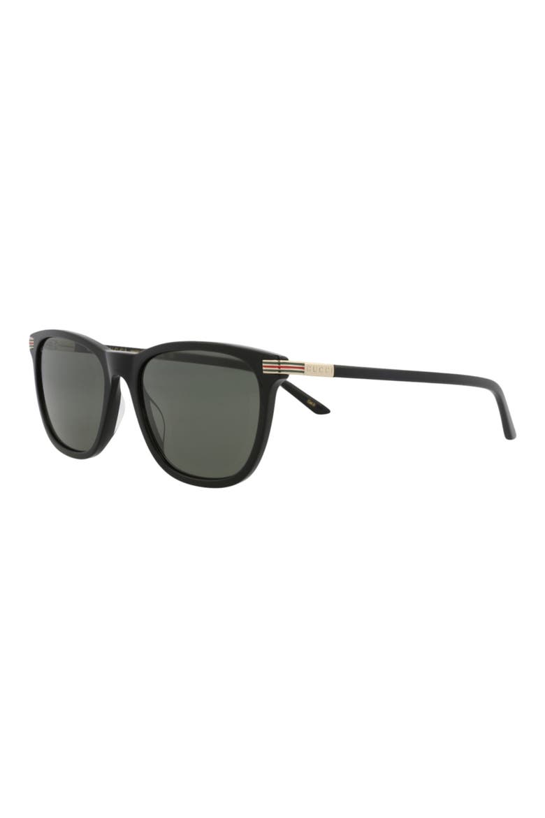 56mm Square Sunglasses, Alternate, color, BLACK BLACK GREY