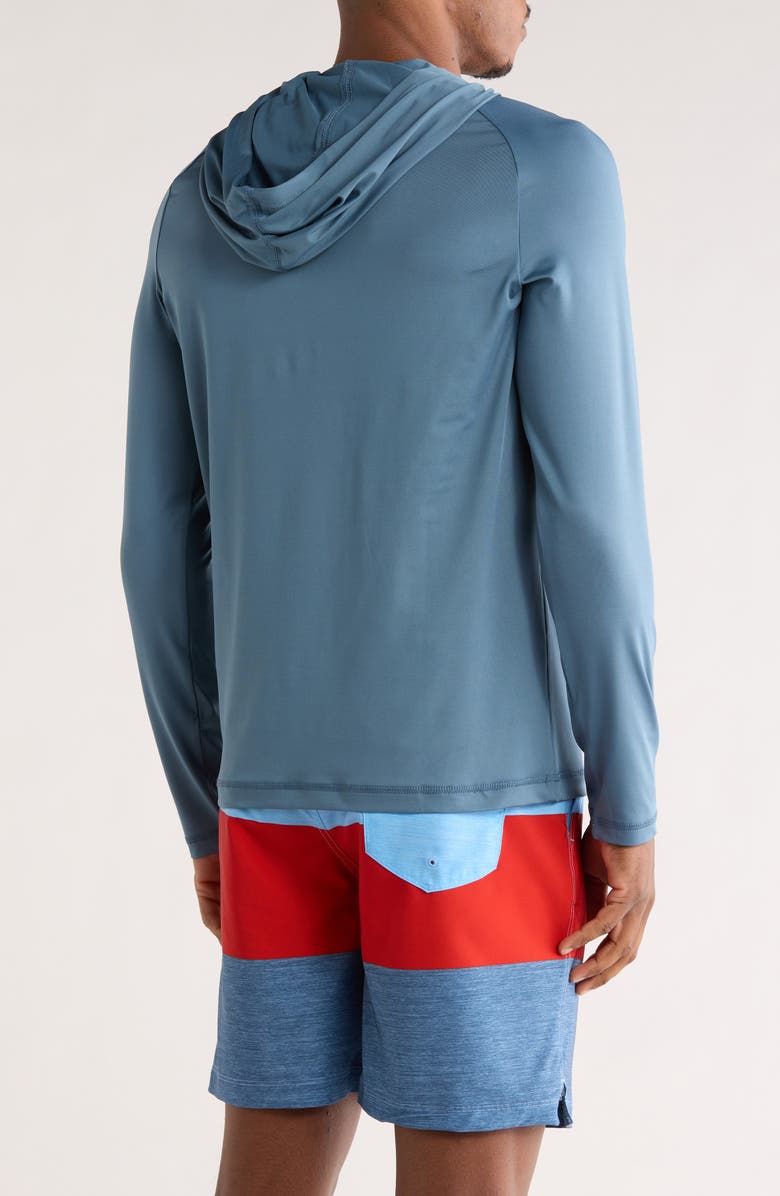 Hurley Bones UPF 50+ Long Sleeve Hooded Swim Shirt, Alternate, color, Grey Teal
