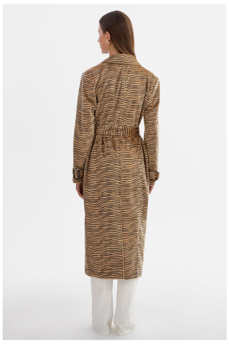 Leslie | Tiger Print Trench Coat, Alternate, color, TGR