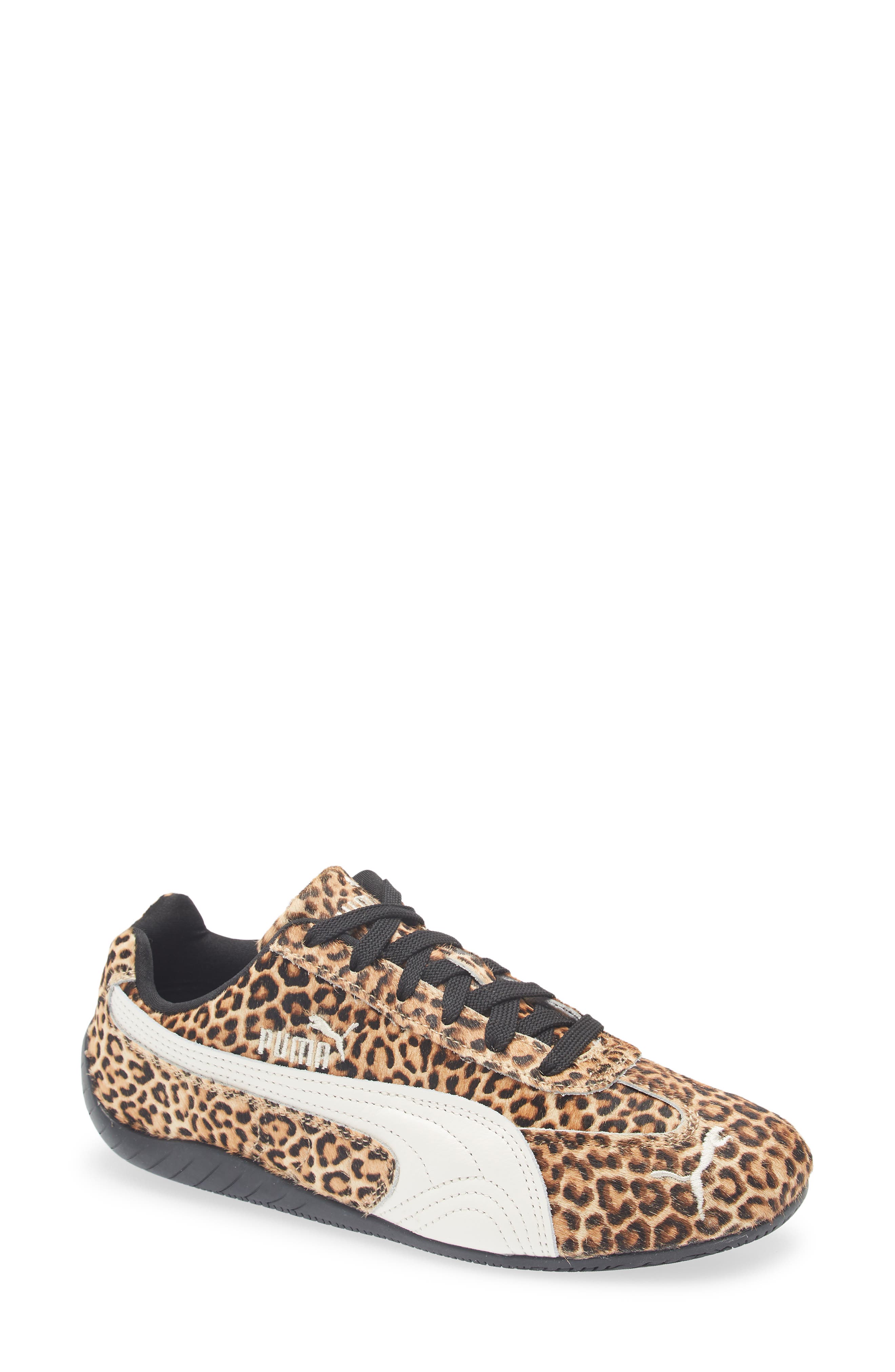PUMA Speedcat Genuine Calf Hair Sneaker, Main, color, Black/ Warm White Calf Hair