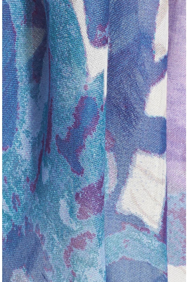 Badgley Mischka Floral Print Modal & Silk Scarf, Alternate, color, LILAC/ BLUE
