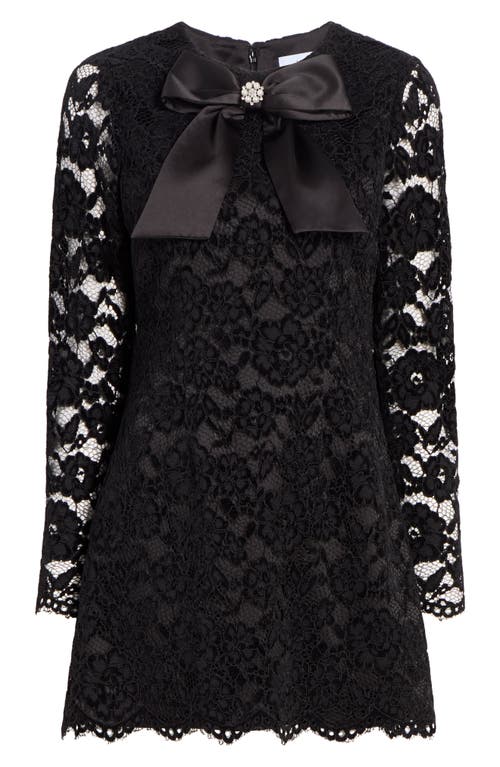 Likely Tyler Long Sleeve Lace Minidress In Brown