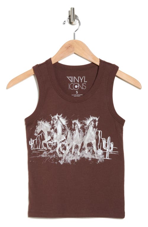 Vinyl Icons Horses Graphic Tank In Brown