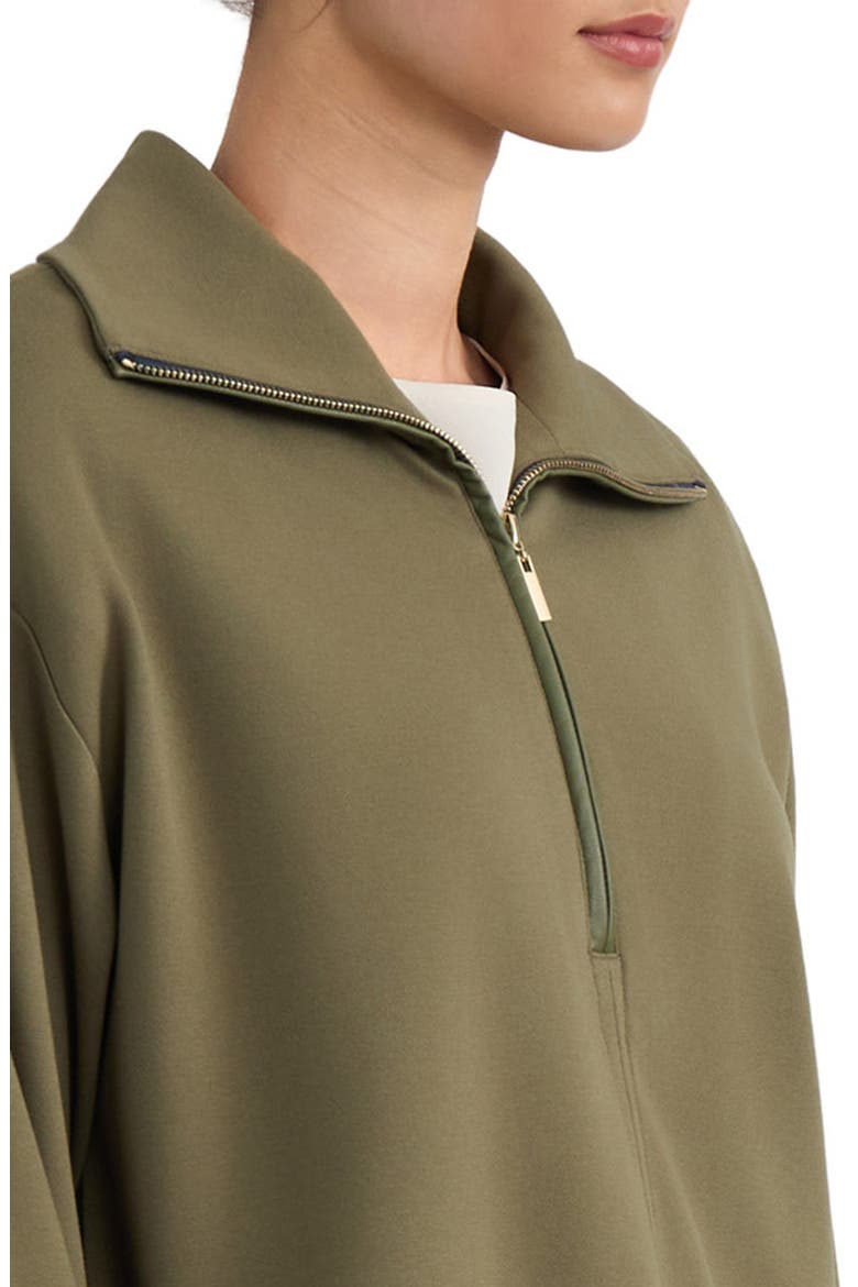 Quarter Zip Long Sleeved Pullover, Alternate, color, JASPER GREEN