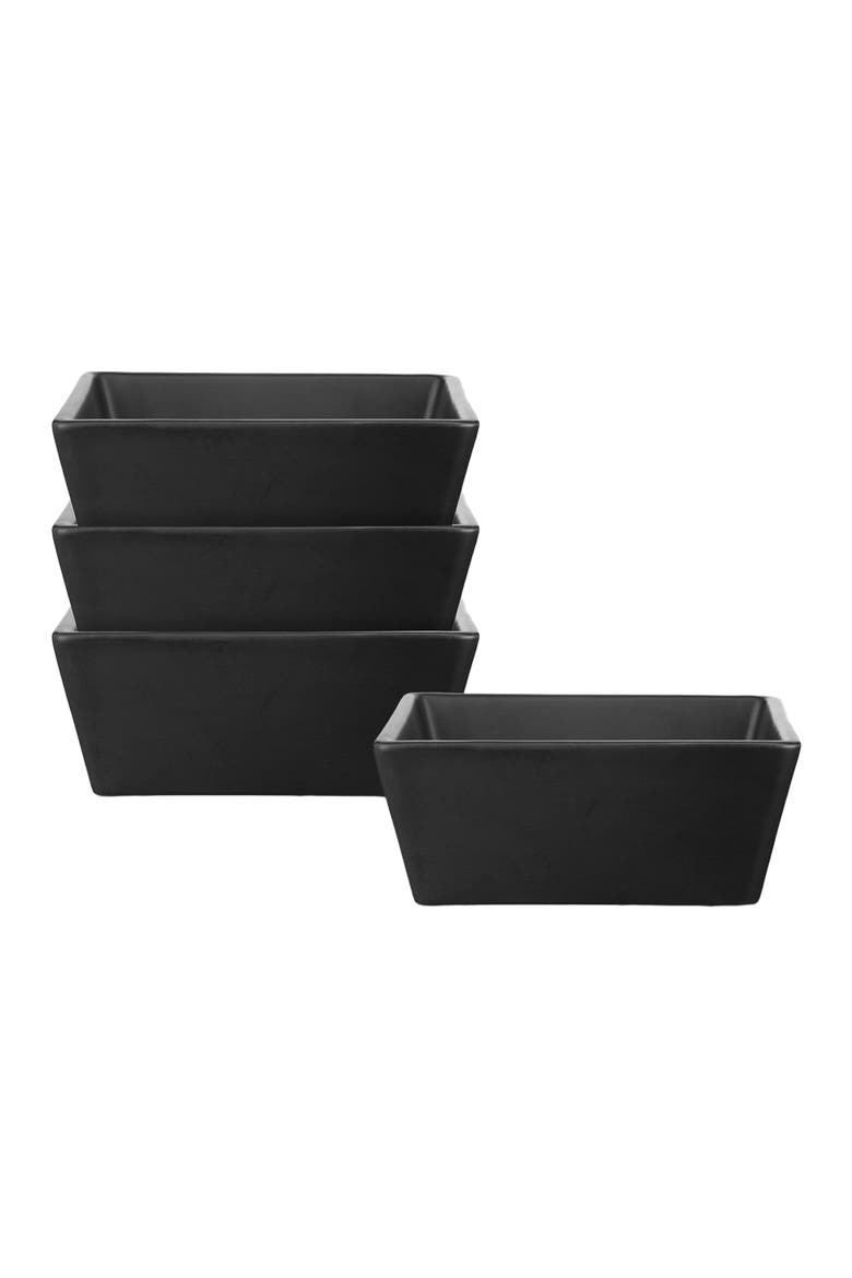 Grace Stoneware 4-Piece Bowl Set, Alternate, color, Black Matte