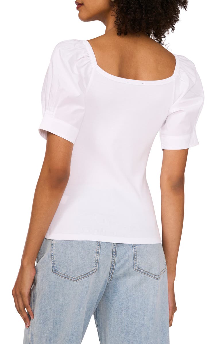 1.STATE Mixed Media Puff Sleeve T-Shirt, Alternate, color, 