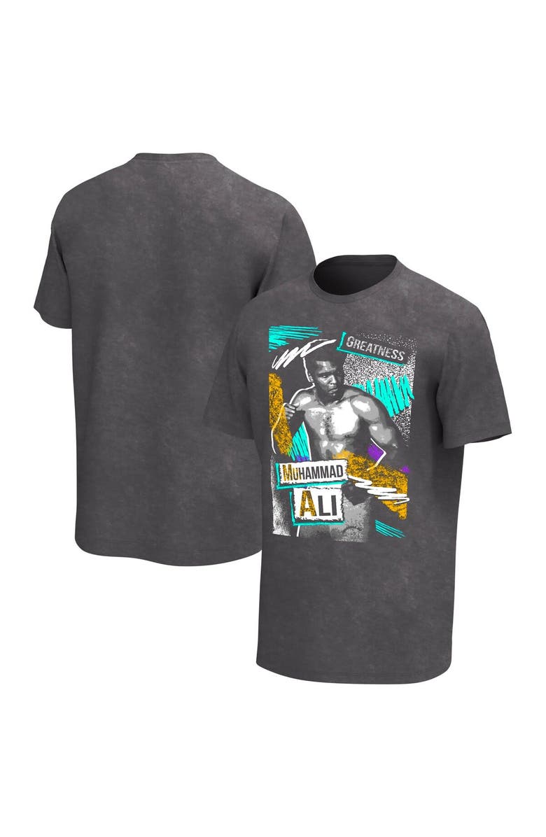 Philcos Men's Black Muhammad Ali Retro Washed Graphic T-Shirt, Main, color,