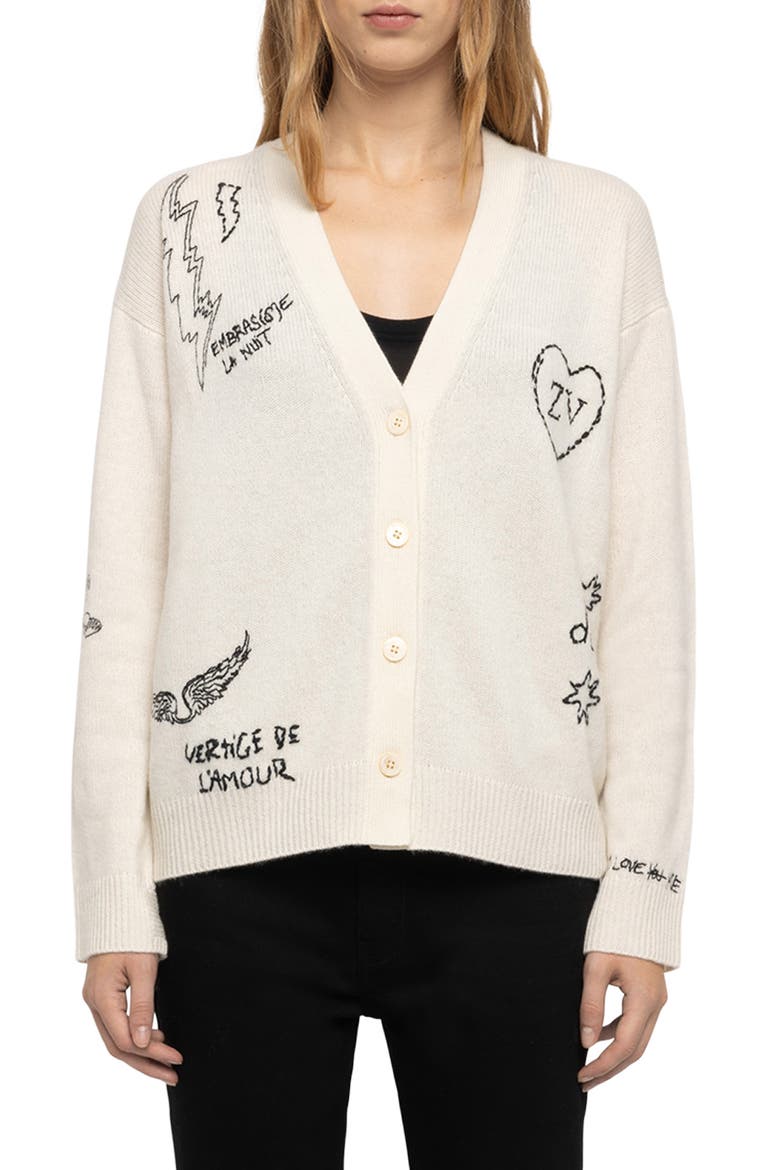 Mirkaz Cashmere Cardigan, Main, color, ECRU