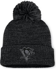 FANATICS Women's Fanatics Black Pittsburgh Penguins Authentic Pro Road Cuffed Knit Hat with Pom