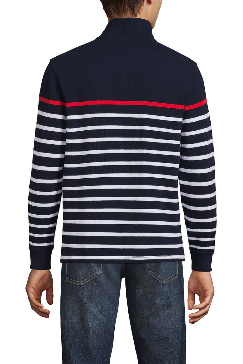 Bedford Rib Casual Quarter Zip Sweater, Alternate, color, Navy/White Placed Stripe